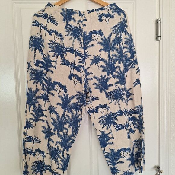 Jamaica Bay 100% Linen‎ Women's Tropical Hawaiian capri size XLP - Picture 2 of 7